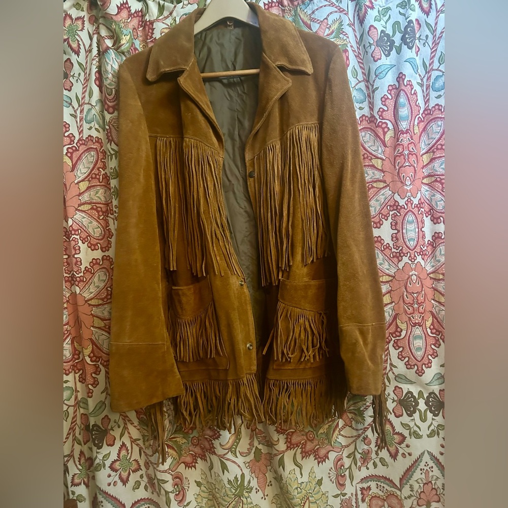 Fringed Brown Suede Leather Jacket